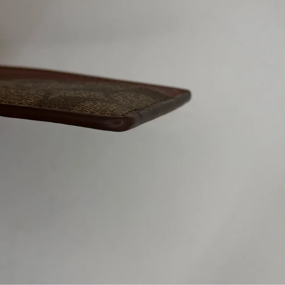 Coach Signature Brown and Tan Card Holder - Picture 3 of 11